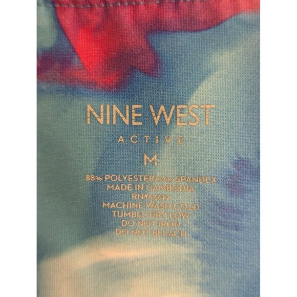 Nine West Active Womens Multicolor Tie Dye Print High-Waist Capri Leggings M - Picture 3 of 4